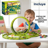 Pista Carreras de Auto Juguete Flexible Dinosaurio 120 Piezas