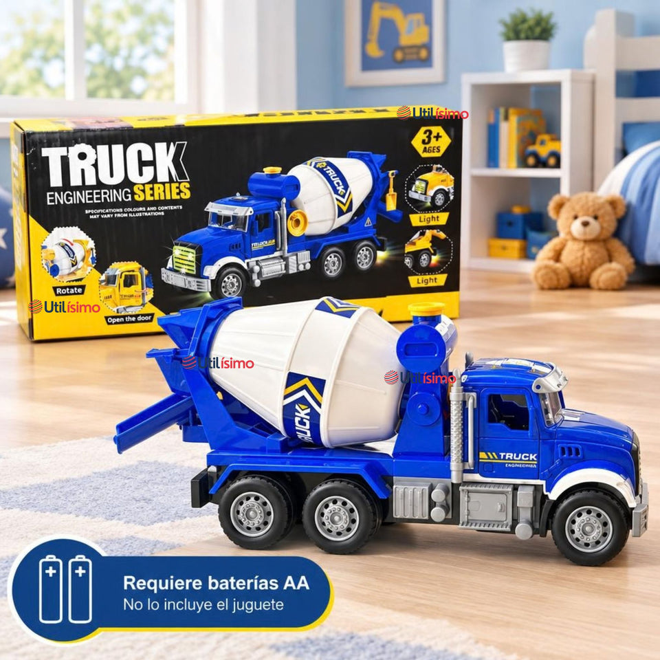 Camión Mixer Azul Juguete Infantil Camión De Luces y Sonidos Interactivo Niño