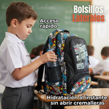 Mochila Escolar Kit Con Estuche y Lonchera 43cm Tela Oxford Niño