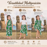 Pareo Pascuense Niña Hawaiano Verde Danza Fiestas Patrias