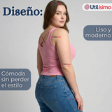 Pack 6 Camisetas Poleras 100% Algodón Básicas Lisa Con Espalda Cruzada Mujer Colores Surtidos Peto