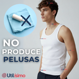 Camiseta Sin Manga Básica Suave 100% Algodón Blanco Juvenil
