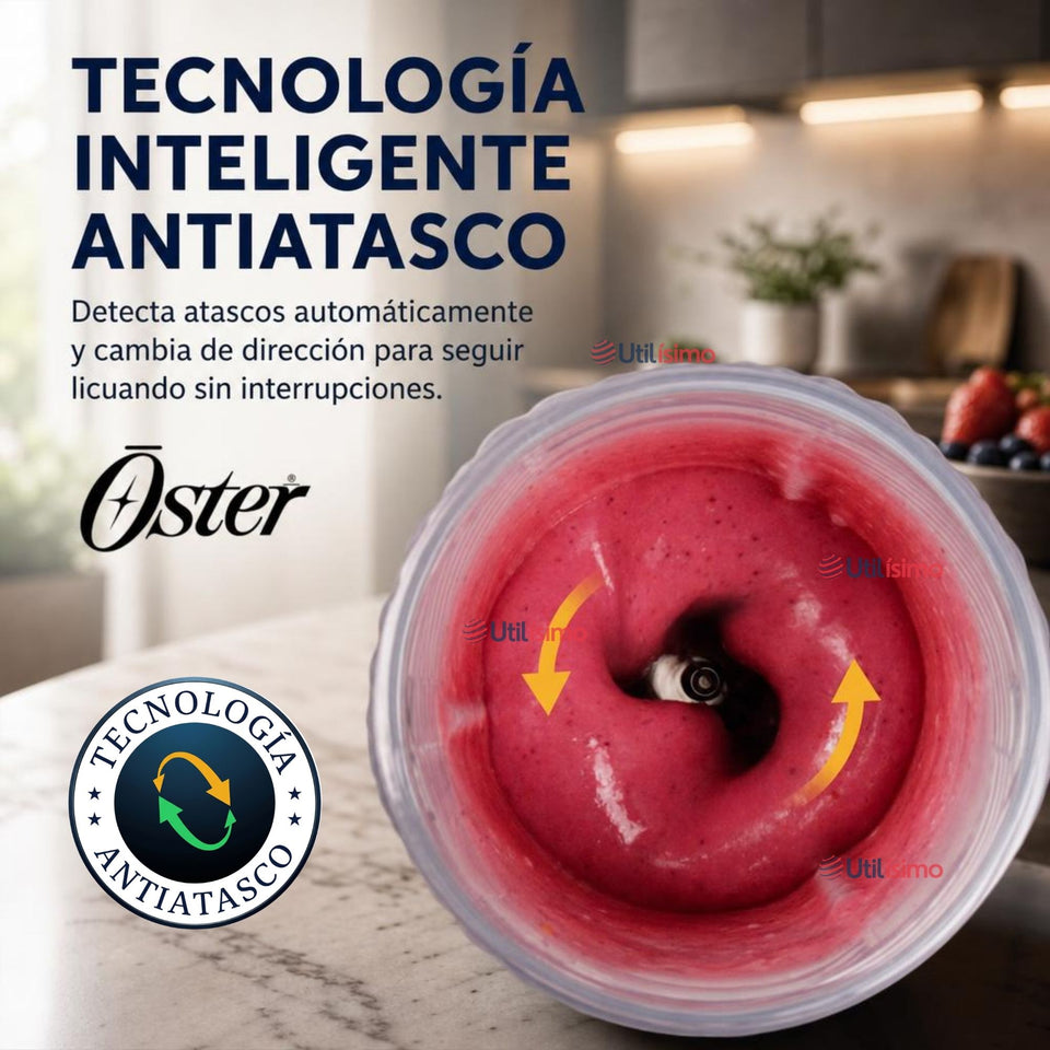 Oster Licuadora Portátil, GoMAX, 590 ml de Capacidad, para Smoothies, Azul, BLSTGFP-MH20-000