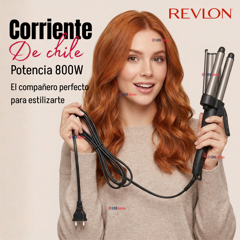 Onduladora De Pelo Revlon Waver Jumbo De 3 Barriles 800W