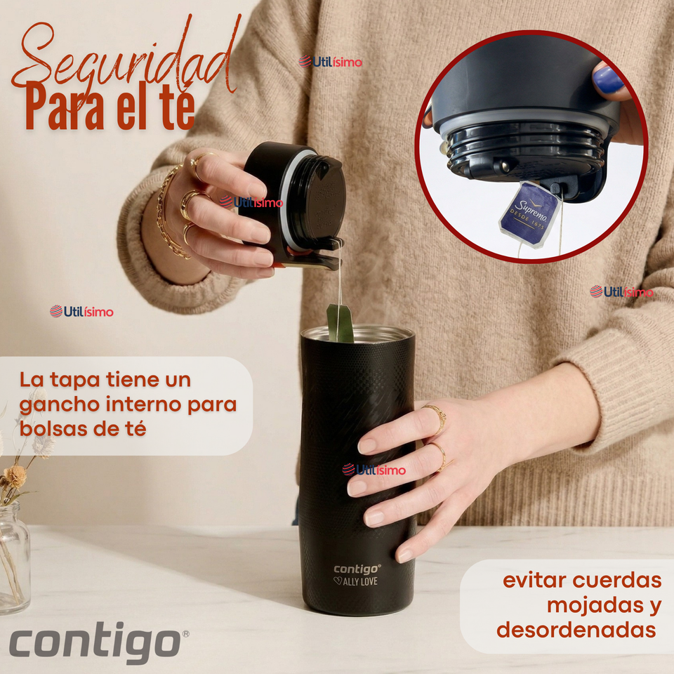 Vaso Térmico Contigo 473ml West Loop 3.0 Ally Love Acero Inoxidable Licorice
