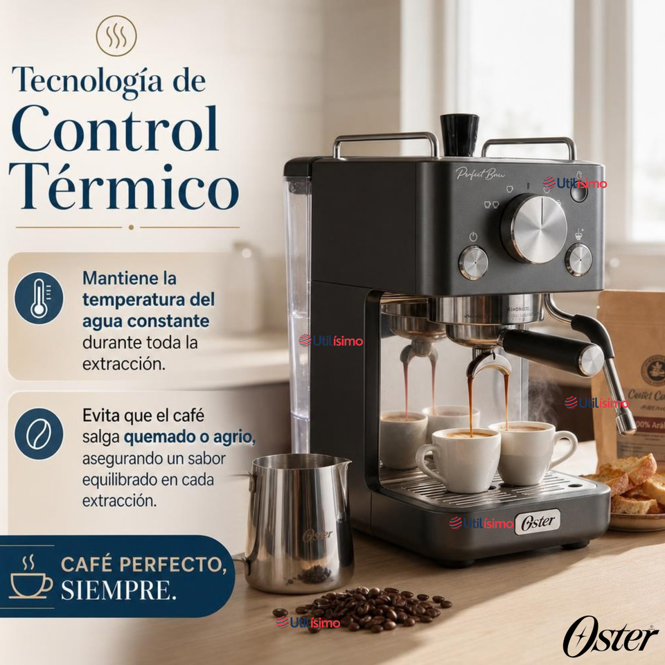 Cafetera Espresso Oster® Perfect Brew Compacta 15 Bares BVSTEM7201-052