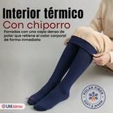 Pack 3 Calzas Pantys Con Chiporro Mujer Elasticada Azul Marino