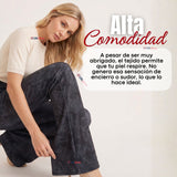 Calza Polar Con Chiporro Palazzo Mujer Elasticada Térmica Negra