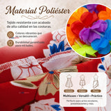 Pack 3 Trajes Páscuense Pareo Hawaiano Rojo Niña Con Accesorios