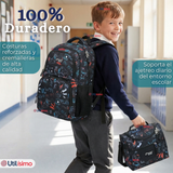 Mochila Escolar + Estuche + Lonchera 45cm Tela Oxford Estampado Gamer Niño