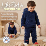 Buzo Polerón Conjunto Polar Niño Unicolor Azul