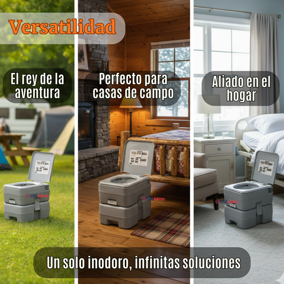 Baño Inodoro Químico Portátil Camping 20 Litros Reutilizable