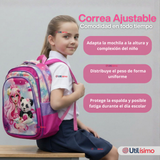 Mochila Bolso Escolar Diseño 3D + Estuche + Lonchera 40Cm Niña Tela Oxford Friends Forever