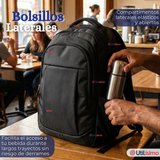 Mochila Multifuncional Ejecutiva Notebook Escolar Viaje Cabina Impermeable Resistente 49cm Negro 25L