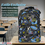 Mochila Bolso Escolar + Lonchera + Estuche 45Cm Niño Tela Oxford Extreme