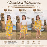 Pareo Pascuense Niña Hawaiano Amarillo Danza Fiestas Patrias