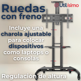 Soporte TV Portátil Con Ruedas 45Kg 32 a 75 Pulgadas 32 40 43 50 55 60 65 70 75