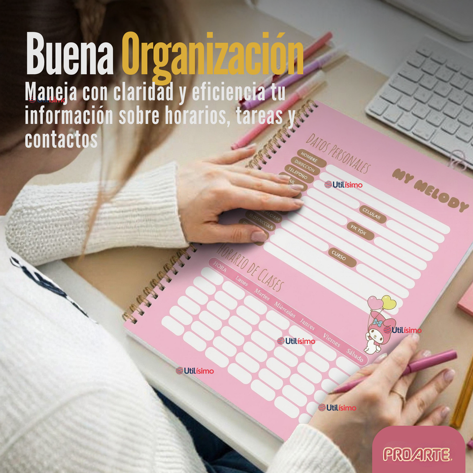 Pack 10 Cuadernos Universitarios My Melody 100 Hojas Proarte Diseño Surtido