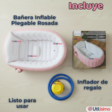 Bañera Inflable Plegable Portátil Para Bebés Con Bomba Aire Niña Rosado