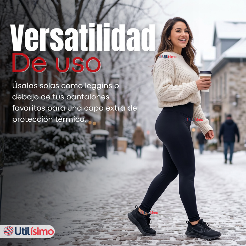 Calza Polar Con Chiporro Térmica Mujer Elásticada Navy Blue