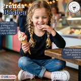 Pack 3 Camisetas Poleras Algodón Cuello Redondo Negra Primera Capa Manga Larga Niña