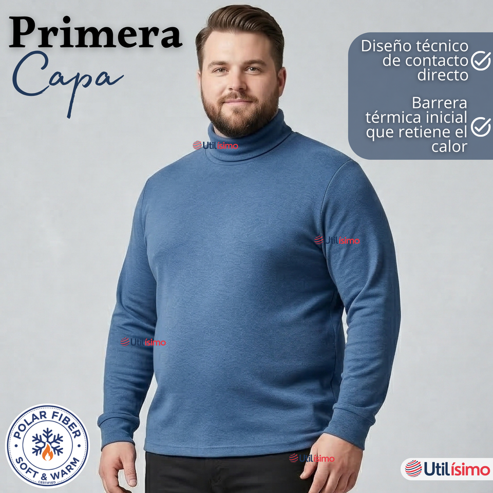 Pack 3 Camisetas Poleras Polar Primera Capa Cuello Beatle Manga Larga Colores Surtidos Hombre