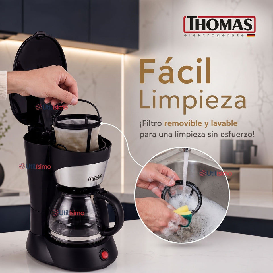 Cafetera Thomas Th-130 Capacitad 750 ML 800W Jarra De Vidrio