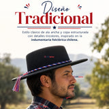 Sombrero Huaso Negro Tradicional Bandera Chile Fiestas Patrias