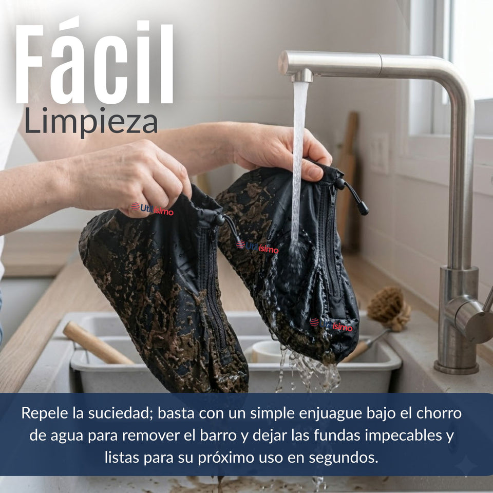 Fundas Cubre Calzado Impermeables Aislante Lluvia Negro Hombre 1 Par