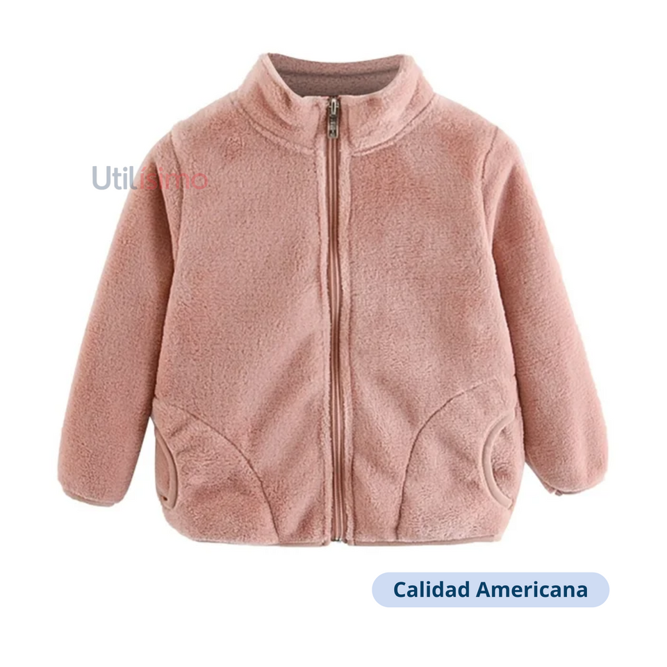 Chaqueta Polar Con Cierre y Bolsillos Niña Rosa Jump Kids