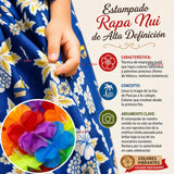 Pack 3 Trajes Páscuense Pareo Hawaiano Azul Niña Con Accesorios