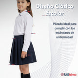 Falda Escolar Color Azul Uniforme Para Niñas