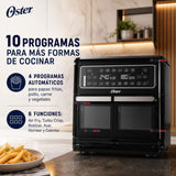 Freidora de aire Oster®, Dual Flex, 11 L de capacidad, negro, CKSTAF11MCDDF
