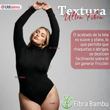 Pack 3 Bodys Manga Larga Bambú Cuello Alto Beatle Mujer Negro