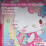 Mochila Escolar Hello Kitty Dreams Con Ruedas Desmontables + Estuche + Lonchera Niña Poliéster