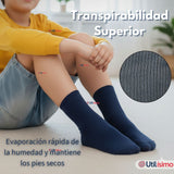 Calcetín Escolar Corto Acrilico Azul Niños y Niñas