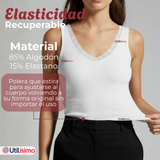 Camiseta Polera Sin Mangas Tela Acanalada Algodón Mujer Colores Surtidos