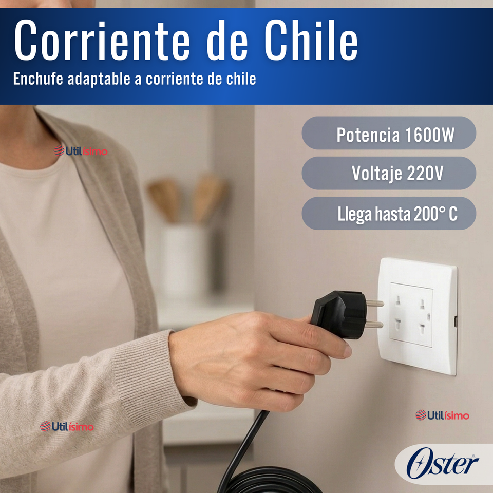 Freidora de aire digital Oster®, con recubrimiento Oster® DiamondForce, 7.5L de capacidad, CKSTAF75WDSSDF 1600W