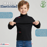 Camiseta Polera Bambú Primera Capa Cuello Beatle Manga Larga Colores Surtidos Niño