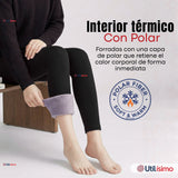 Calza Lola Polar Térmica Sin Costura Tiro Alto Elasticada Negra