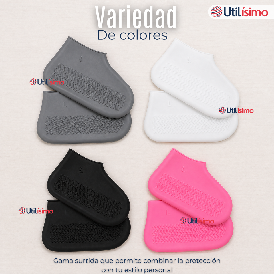 Pack 3 Pares Fundas Cubre Zapatos Mujer Impermeable Surtidas Silicona Antideslizante