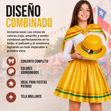 Traje Nortino Juvenil Con Polera 4 Piezas Amarillo Baile Típico Fiestas Patrias
