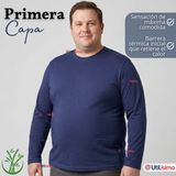Pack 3 Camisetas Poleras Bambú Primera Capa Manga Larga Colores Surtidos Hombre
