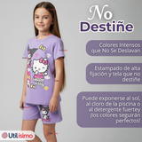 Conjunto Sanrio 100% Algodón Polera Pantalón Corto Niña Kuromi Hello Kitty My Melody
