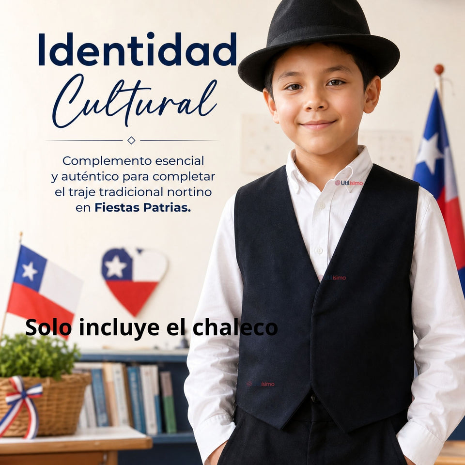 Chaleco Bolero Negro Tradicional Niño Fiestas Patrias