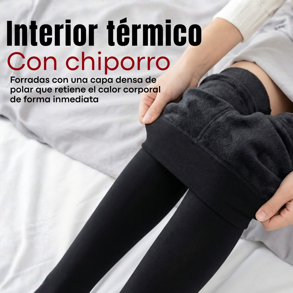 Pack 5 Calzas Pantys Con Chiporro Mujer Elasticada Negra