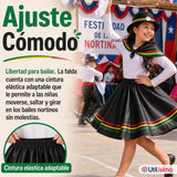 Traje Nortino Niña 3 piezas Negro Baile Típico Fiestas Patrias