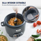 Oster Arrocera 3 en 1, 10 Tazas de Capacidad Función de Sofrito, Vaporera, Recubrimiento Antiadherente Oster DiamondForce, CKSTRC10DFSKE