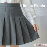 Falda Escolar Gris Niña Poliéster