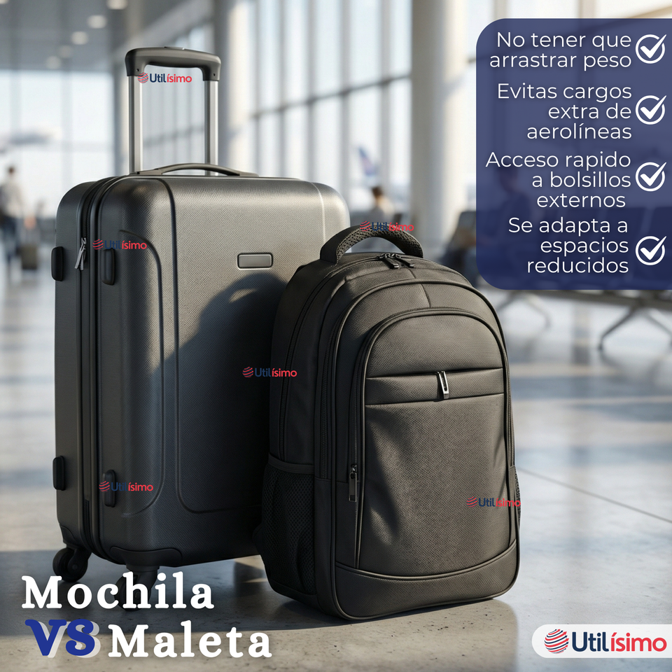 Mochila Multifuncional Ejecutiva Escolar Viaje Cabina Notebook Impermeable Resistente 48cm Negro 25L